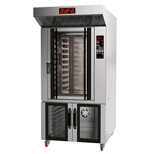 Cuptor electric rotativ pentru panificatie cu dospitor, 10 tavi 600x400mm