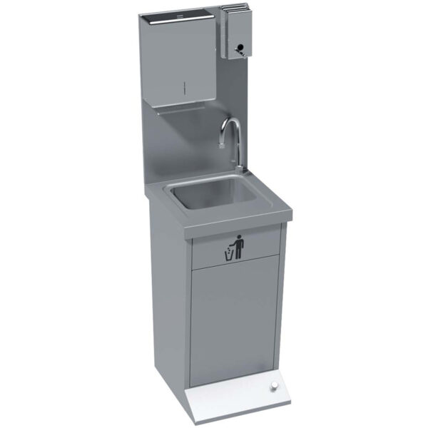 Chiuveta cu dispenser sapun, dispenser servetele si pubela, 450x460mm