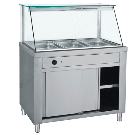 Bain-marie electric 4 x GN1/1 cu dulap si vitrina