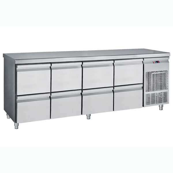 Masa frigorifica cu 8 sertare, 2390x700x850mm