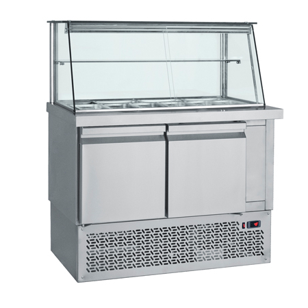 Saladeta cu 2 usi si vitrina, 1110x700mm