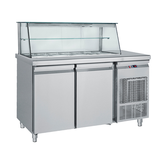Saladeta cu 2 usi si vitrina, 1550x700mm