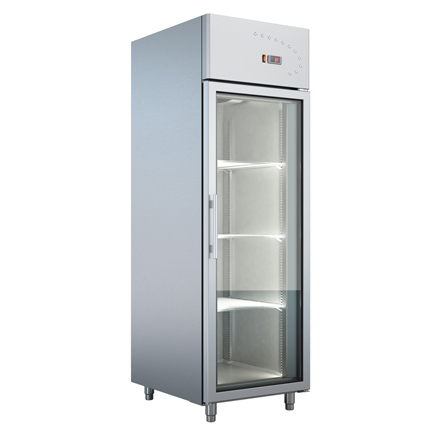 Dulap frigorific din inox cu usa din sticla, 620 litri