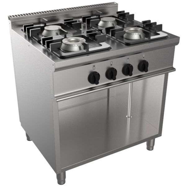 Masina de gatit pe gaz cu 4 arzatoare si suport deschis, 700x700mm
