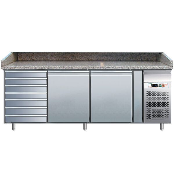 Masa frigorifica pentru pizza cu 2 usi, 2025x800x1000mm
