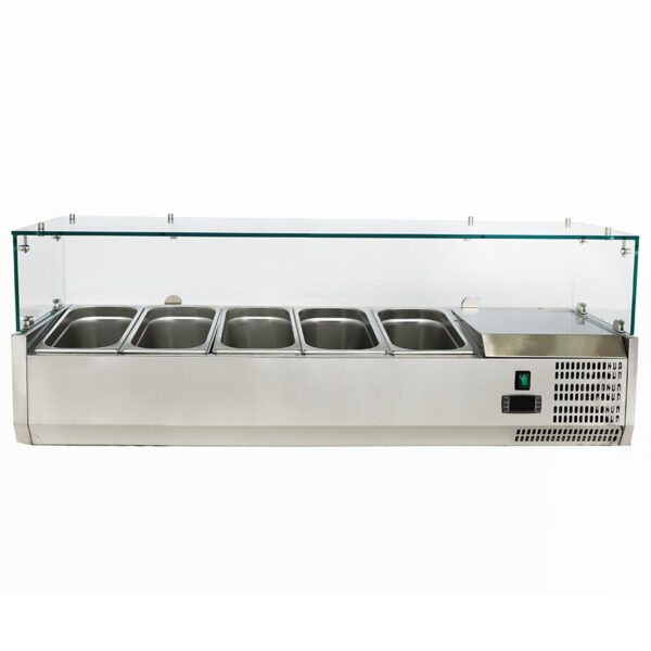 Vitrina expunere ingrediente, 5 cuve GN1/4